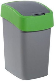 Produktbild von CURVER Mülleimer FLIP BIN 25 L silber/grün - 25 l