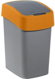 Produktbild von CURVER Mülleimer FLIP BIN 25 L silber/orange - 25 l