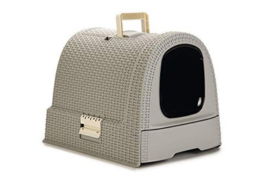 Produktbild von Curver Petlife Katzentoilette Rattanoptik Grau