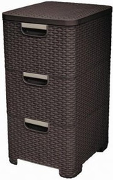 Produktbild von CURVER Regal mit Schubladen Style Rattanoptik - 3 x 13,5 l