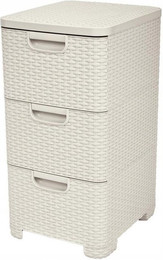 Produktbild von CURVER Regal mit Schubladen Style Rattanoptik - 3 x 13,5 l