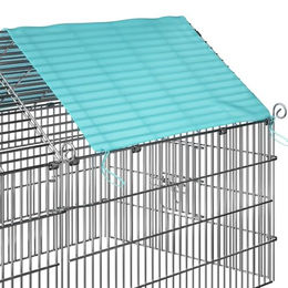 Cadoca Freilaufgehege mit Sonnenschutz für Kaninchen und Meerschweinchen 180x75x75cm Blau – Bild 1 von 6