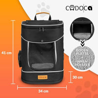 Produktbild von Cadoca Haustierrucksack für Hund und Katze bis 12 kg Schwarz aus Polyester