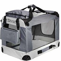 CADOCA Hundebox faltbare Transportbox aus Oxford-Gewebe Grau L 70x52x50cm – Bild 1 von 10