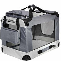 Produktbild von CADOCA Hundebox faltbare Transportbox aus Oxford-Gewebe Grau L 70x52x50cm