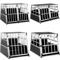 Produktbild von CADOCA Hundetransportbox aus Aluminium für Riesenrassen Schwarz Silber 90 x 72 x 66cm