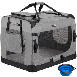 CADOCA Hundetransportbox faltbar aus Polyester Größe M Grau – Bild 1 von 13