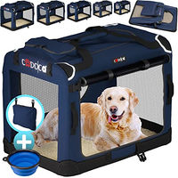 Produktbild von Cadoca Hundetransportbox faltbar S 50x34x36cm blau wasserabweisend aus Polyester