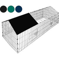 Produktbild von Cadoca Kleintierfreilauf für Kaninchen mit Sonnenschutz aus Metall in Grün 180 x 75 x 75 cm