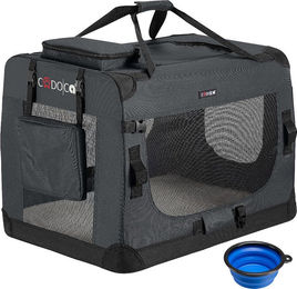 Produktbild von Cadoca Tiertransportbox aus Polyester in Grau Größe L 70x52x50cm wasserabweisend