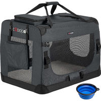 Produktbild von Cadoca Tiertransportbox aus Polyester in Grau Größe L 70x52x50cm wasserabweisend