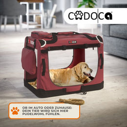 Produktbild von Cadoca Tiertransportbox M aus wasserabweisendem Polyester in Rot