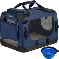 Produktbild von Cadoca Tiertransportbox S aus wasserabweisendem Polyester in Navyblau 50x34x36cm