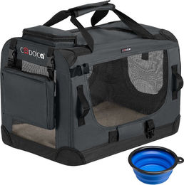 Produktbild von Cadoca Tiertransportbox S Grau aus wasserabweisendem Polyester 50x34x36cm