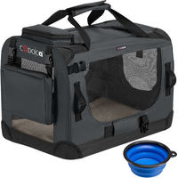 Produktbild von Cadoca Tiertransportbox S Grau aus wasserabweisendem Polyester 50x34x36cm