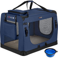 Produktbild von Cadoca Tiertransportbox XL navyblau wasserabweisend aus Polyester 82x58x58cm
