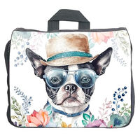 Produktbild von Cadouri Hundezubehörtasche mit Boston Terrier Motiv handgefertigt