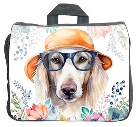Produktbild von Cadouri Hundezubehörtasche mit Saluki Motiv in Bunt und Grau handgefertigt