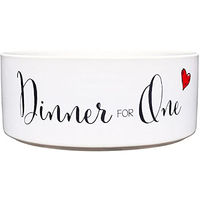 Produktbild von Cadouri Keramik Hundenapf Dinner for One Weiß 1.300 ml - 1300 ml