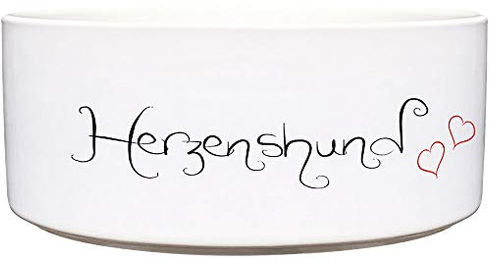 Cadouri Keramik Hundenapf Herzenshund Weiß 1.300 ml - 1300 ml – Bild 1 von 4