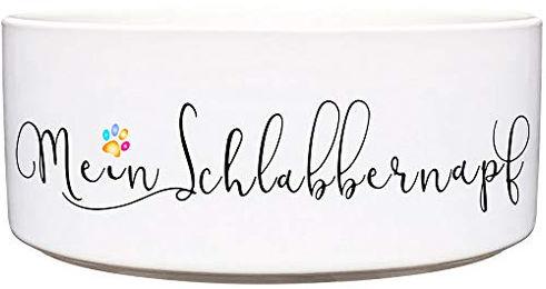Cadouri Keramik Hundenapf Mein Schlabbernapf in Weiß 1300 ml - 1300 ml – Bild 1 von 5