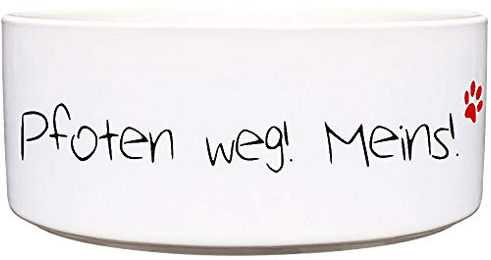 Cadouri Keramik Hundenapf Pfoten Weg Meins Weiß 1300 ml - 1300 ml – Bild 1 von 4