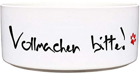 Cadouri Keramik Hundenapf Vollmachen Bitte Weiß 1.300 ml - 1,3 l – Bild 1 von 5