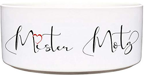 Cadouri Mister Motz Keramik Hundenapf in Weiß 1300 ml - 1,3 l – Bild 1 von 5