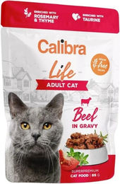Produktbild von CALIBRA Cat Life Katzenfutter Adult Rind in Sauce getreidefrei 85 g