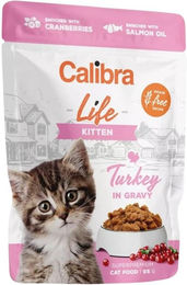 Produktbild von Calibra Cat Life Kitten Futter mit Truthahn Schwein Huhn in Soße getreidefrei 85 g