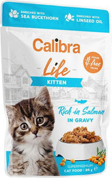 Calibra Cat Life Kitten Nassfutter Lachs Stückchen in Sauce Getreidefrei 28 x 85 g – Bild 1 von 2