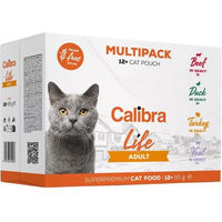 Produktbild von Calibra Cat Life Nassfutter Adult Multipack mit Rind Ente Kalb Stückchen in Soße Getreidefrei 12x85 g