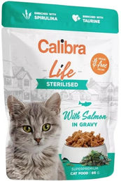 Produktbild von CALIBRA Cat Life Pouch Lachs in Soße für sterilisierte Katzen Adult getreidefrei 85 g
