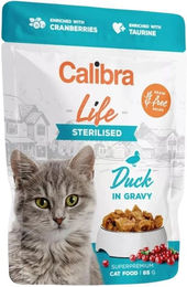 Produktbild von CALIBRA Cat Life Sterilised Katzenfutter Adult Ente Schwein Huhn in Sauce 85 g getreidefrei
