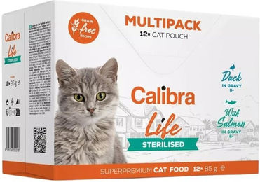 Calibra Cat Life Sterilised Nassfutter für erwachsene Katzen Stückchen in Soße 12 x 85 g Beutel – Bild 1 von 3