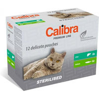 Produktbild von CALIBRA Cat Premium Lachs Nassfutter für sterilisierte Katzen Adult Stückchen in Sauce 12x100 g Beutel