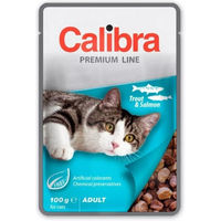 Produktbild von Calibra Cat Premium Line Adult Katzenfeuchtfutter mit Forelle und Lachs Stückchen in Soße 100 g