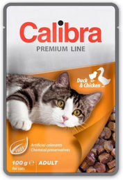 Produktbild von CALIBRA Cat Premium Line Adult Katzenfutter Stückchen in Sauce mit Ente Huhn und Fisch 100 g