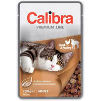 Produktbild von Calibra Cat Premium Line Katzenfeuchtfutter Adult Lamm und Geflügel Stückchen in Sauce 100 g