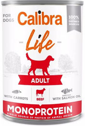 Calibra Dog Life Adult Hundefutter Rind mit Lachs und Karotten glutenfrei 6 x 400 g - 12 x 400 g – Bild 1 von 2