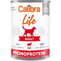 Produktbild von Calibra Dog Life Adult Hundefutter Rind mit Lachs und Karotten glutenfrei 6 x 400 g - 12 x 400 g