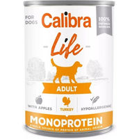 Produktbild von CALIBRA Dog Life Adult Hundefutter Truthahn mit Apfel Stückchen in Sauce getreidefrei hypoallergen glutenfrei 400 g