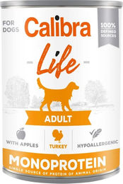 Calibra Dog Life Adult Nassfutter Truthahn & Apfel Hypoallergen Monoprotein 12 x 400 g – Bild 1 von 1