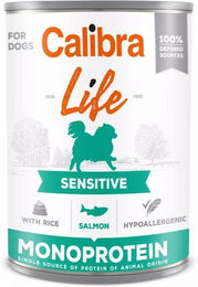 Produktbild von CALIBRA Dog Life Sensitive Hundefutter Lachs mit Reis Adult Hypoallergen Glutenfrei 400 g