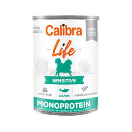 Calibra Dog Life Sensitive Nassfutter Lachs mit Reis für erwachsene Hunde Hypoallergen 6 x 400 g – Bild 1 von 3