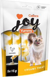 Calibra Joy Cat Yummy Creamy Treat Katzen-Leckerli Huhn 5 x 15 g – Bild 1 von 2