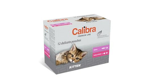 Produktbild von CALIBRA Katzen Nassfutter Kitten Pouch Multipack Box 12 x 100 g