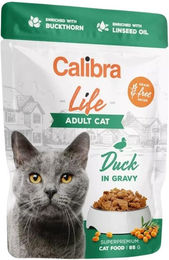 Produktbild von CALIBRA Life Katzen Nassfutter Adult Ente Schwein Huhn in Soße getreidefrei 85 g