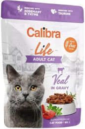 Produktbild von CALIBRA Life Katzen Nassfutter Adult Stückchen in Soße mit Kalb Schwein und Huhn getreidefrei 85 g