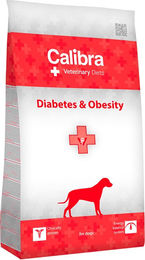Produktbild von Calibra Veterinary Diet Hund Diabetes & Obesity Geflügel Trockenfutter mit Probiotika zur Gewichtsreduktion 2 x 12 kg - 2 x 12 kg